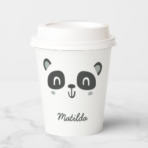Cute character panda children's birthday  paper cups
