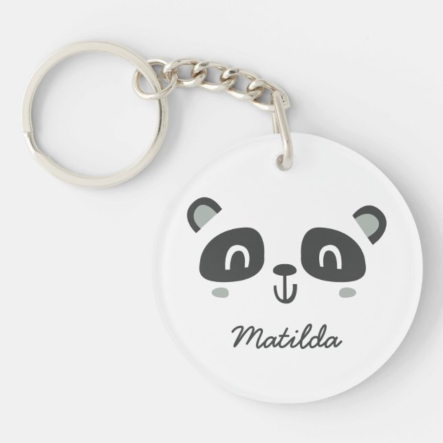 Cute character panda children's design key ring (Front)