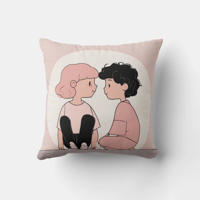 cute characters cushion (Back)