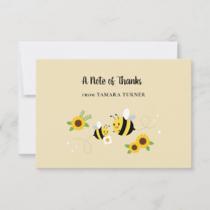 Cute Characters Mummy-to-Bee Baby Shower Thank You Card