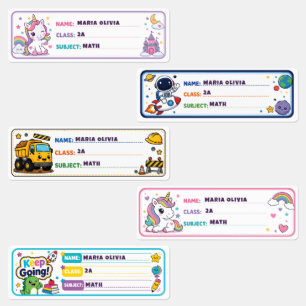 Cute Characters Personalised School Name