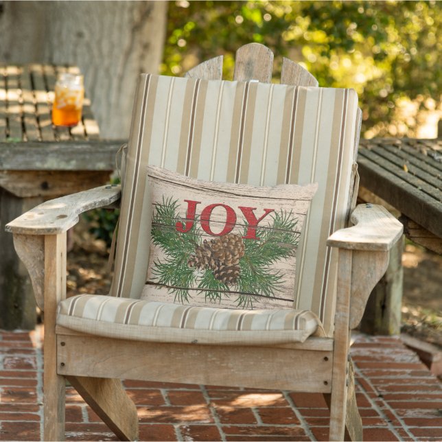 Cute Charming Happy Holidays Joy Cabin Porch Patio Cushion (Chair)