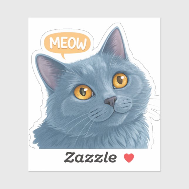 Cute Chartreux Cat Face Sticker” | Adorable Plush  (Sheet)