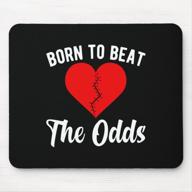 Cute Chd Warrior Congenital Heart Disease Awarenes Mouse Mat (Front)