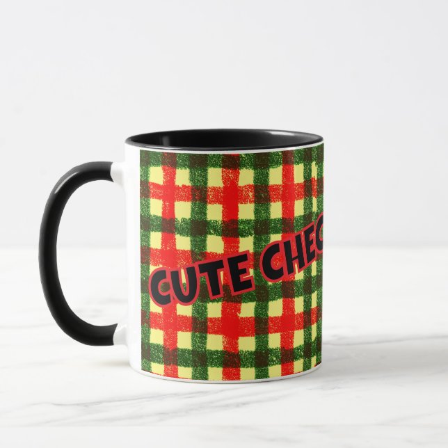 CUTE CHECKERED ONE!  MUG (Left)