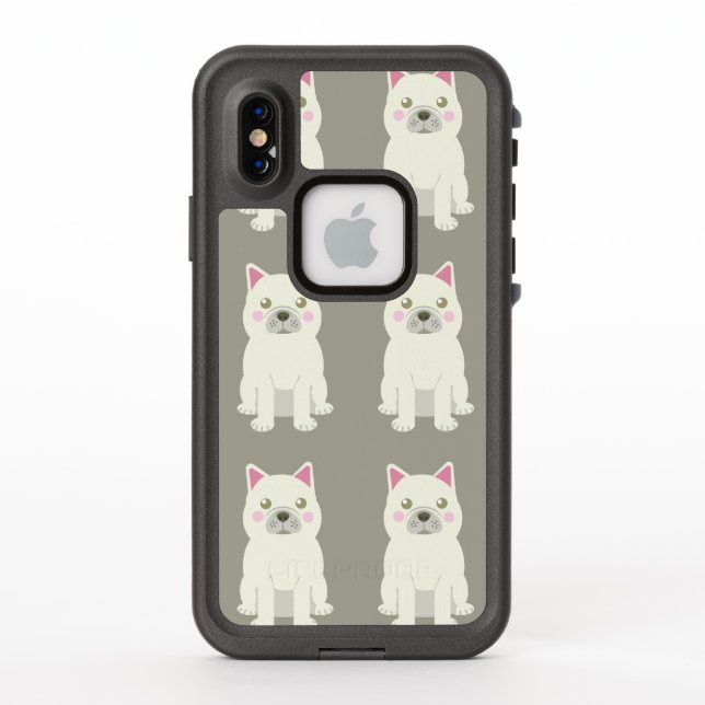Cute Cheeks French Bulldog LifeProof iPhone Case (Back)