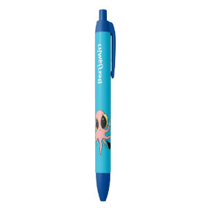 Cute, cheeky baby octopus cartoon black ink pen