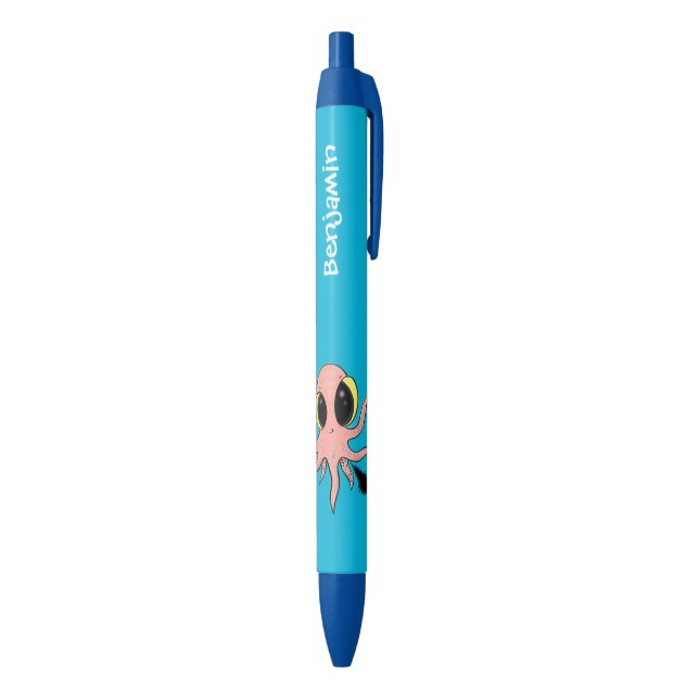 Cute, cheeky baby octopus cartoon black ink pen (Bottom (Vertical))
