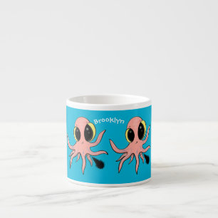 Cute, cheeky baby octopus cartoon espresso cup