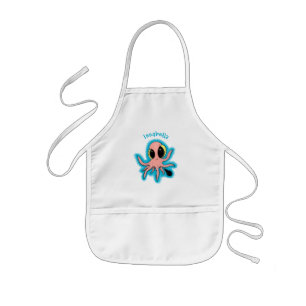 Cute, cheeky baby octopus cartoon kids apron
