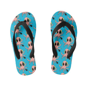 Cute, cheeky baby octopus cartoon kid's flip flops