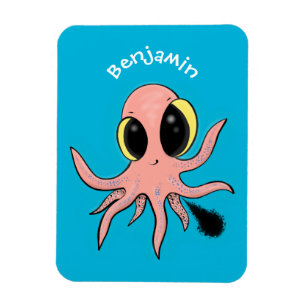 Cute, cheeky baby octopus cartoon magnet