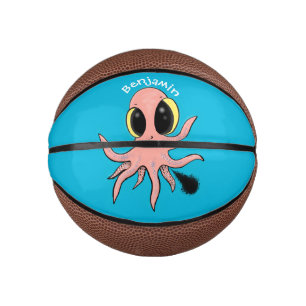 Cute, cheeky baby octopus cartoon mini basketball