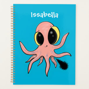 Cute, cheeky baby octopus cartoon planner