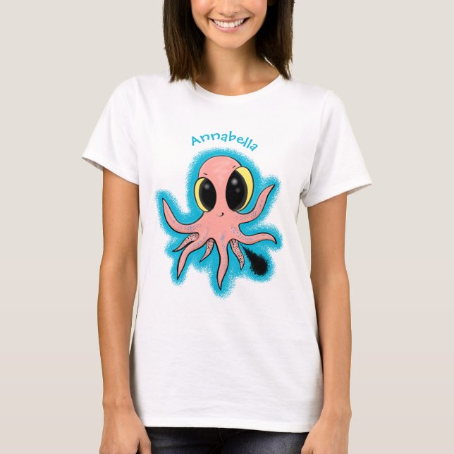 Cute, cheeky baby octopus cartoon T-Shirt (Front)