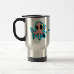 Cute, cheeky baby octopus cartoon travel mug