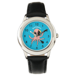 Cute, cheeky baby octopus cartoon watch