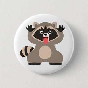Cute Cheeky Cartoon Racoon 6 Cm Round Badge