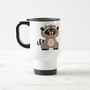 Cute Cheeky Cartoon Racoon Commuter Mug