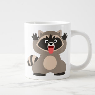 Cute Cheeky Cartoon Racoon Large Coffee Mug