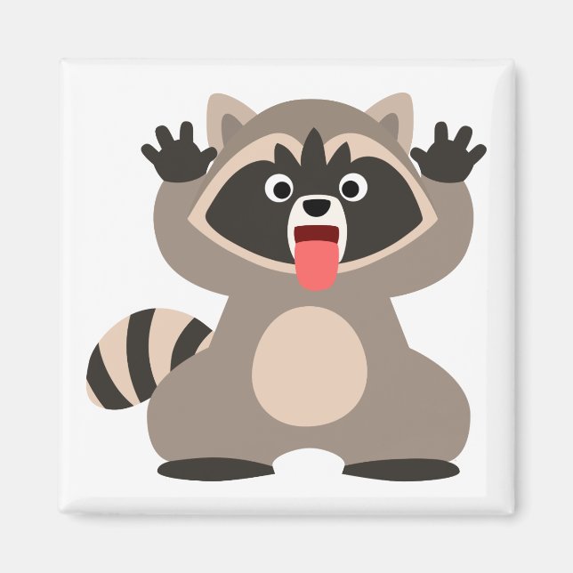 Cute Cheeky Cartoon Racoon Magnet (Front)