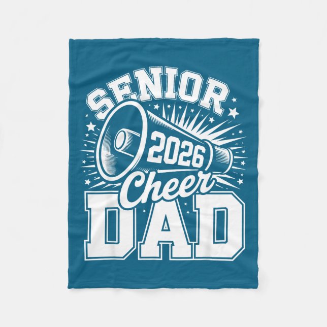 Cute Cheer Class Senior 2026 Proud 2026 Dad Cheerl Fleece Blanket (Front)