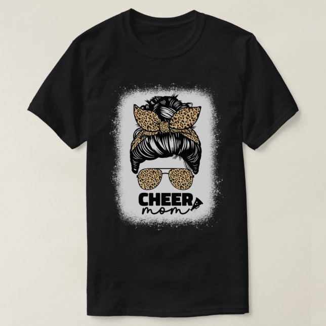 Cute Cheer Mum For Women Cheerleader Mum Leopard M T-Shirt (Design Front)