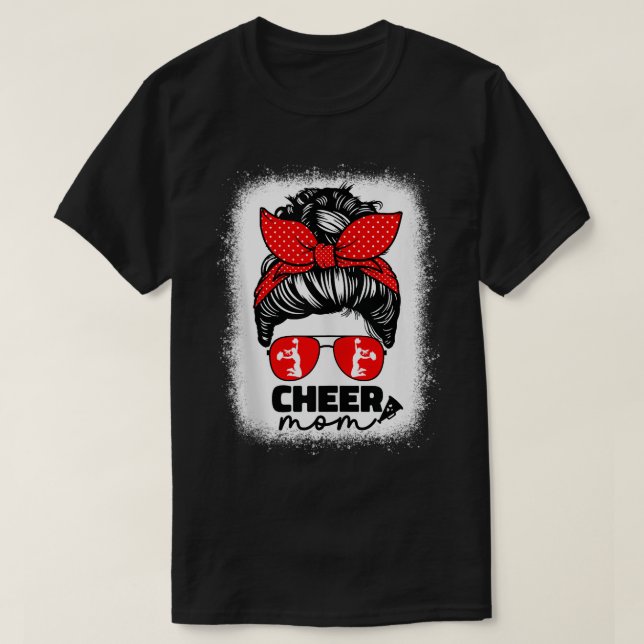 Cute Cheer Mum For Women Cheerleader Mum Red Messy T-Shirt (Design Front)