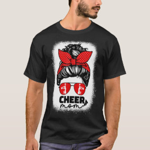 Cute Cheer Mum For Women Cheerleader Mum Red Messy T-Shirt