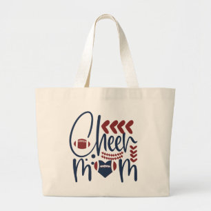 cute Cheer Mum word art Large Tote Bag