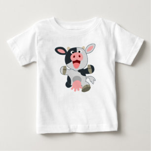 Cute Cheerful Cartoon Cow Baby T-shirt