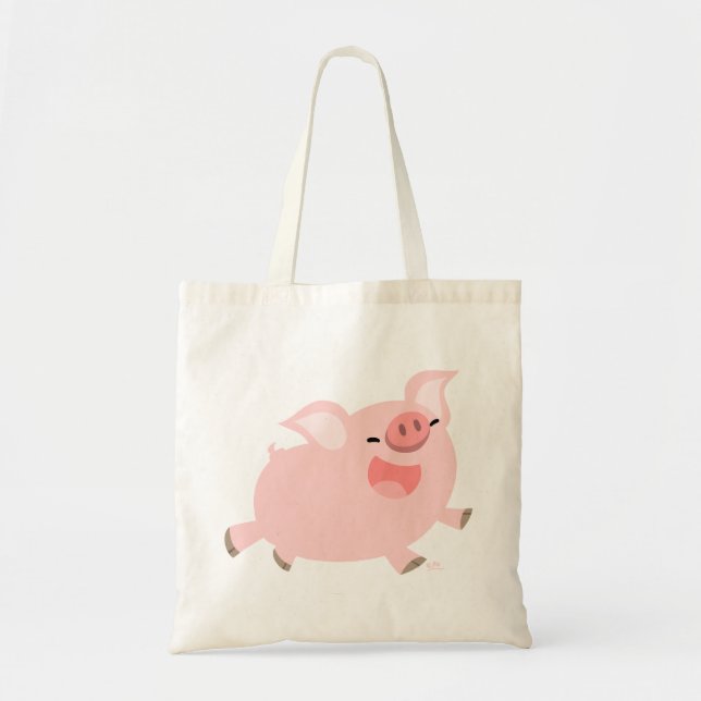 Cute Cheerful Cartoon Pig Bag (Front)