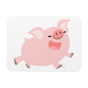 Cute Cheerful Cartoon Pig Flexible Magnet