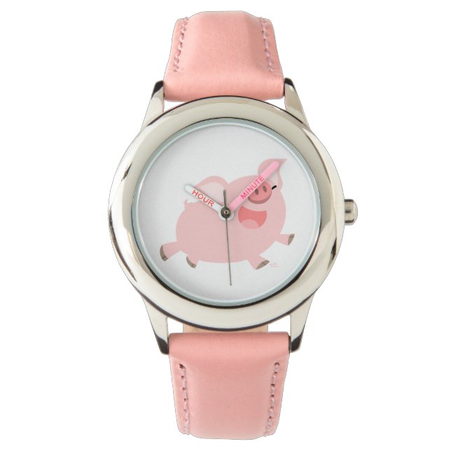 Cute Cheerful Cartoon Pig Watch (Front)
