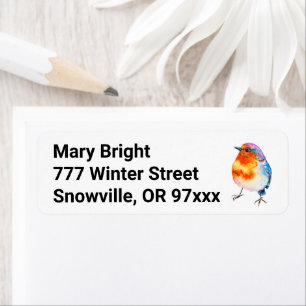 Cute Cheerful Christmas Robin Watercolor