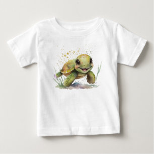 Cute Cheerful Tortoise Baby Fine Jersey T-shirt