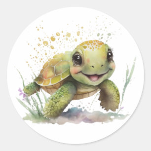 Cute Cheerful Tortoise Stickers