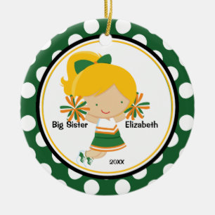 Cute Cheerleader Big Sister Christmas Ornament