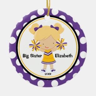 Cute Cheerleader Big Sister Christmas Ornament