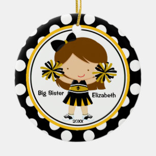 Cute Cheerleader Big Sister Christmas Ornament