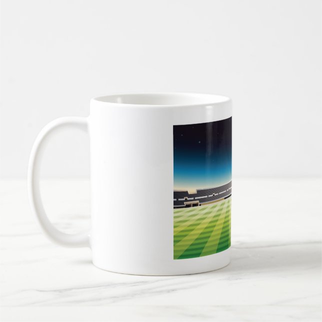 Cute Cheerleader on Sports Field Coffee Mug (Left)