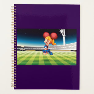 Cute Cheerleader on Sports Field Planner