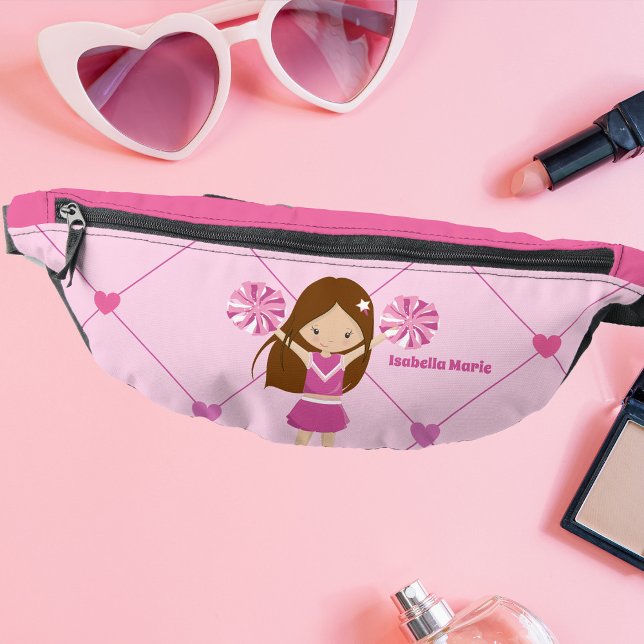 Cute Cheerleader Pink Personalised Cheer Bum Bags (Creator Uploaded)