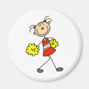 Cute Cheerleading Stick Figure Magnet