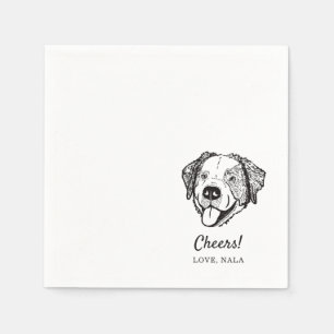 Cute Cheers Pet Face Dog Wedding Napkin