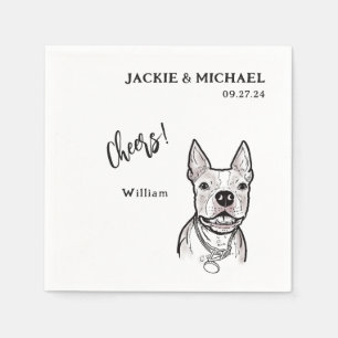 Cute Cheers Pet Name Dog Wedding Reception Napkin
