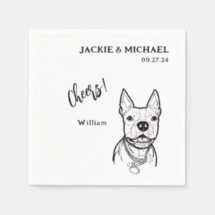 Cute Cheers Pet Name Dog Wedding Reception  Napkin