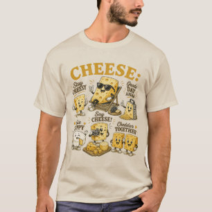 Cute Cheese Lover Vintage Retro Cartoon T-Shirt