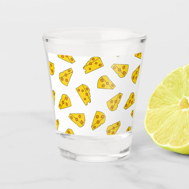 Cute Cheese Pattern Shot Glass (Front)