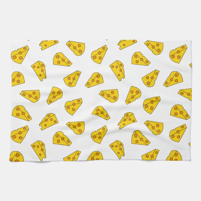 Cute Cheese Pattern Tea Towel (Horizontal)